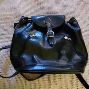 Italian leather hand bag, back pack. Small